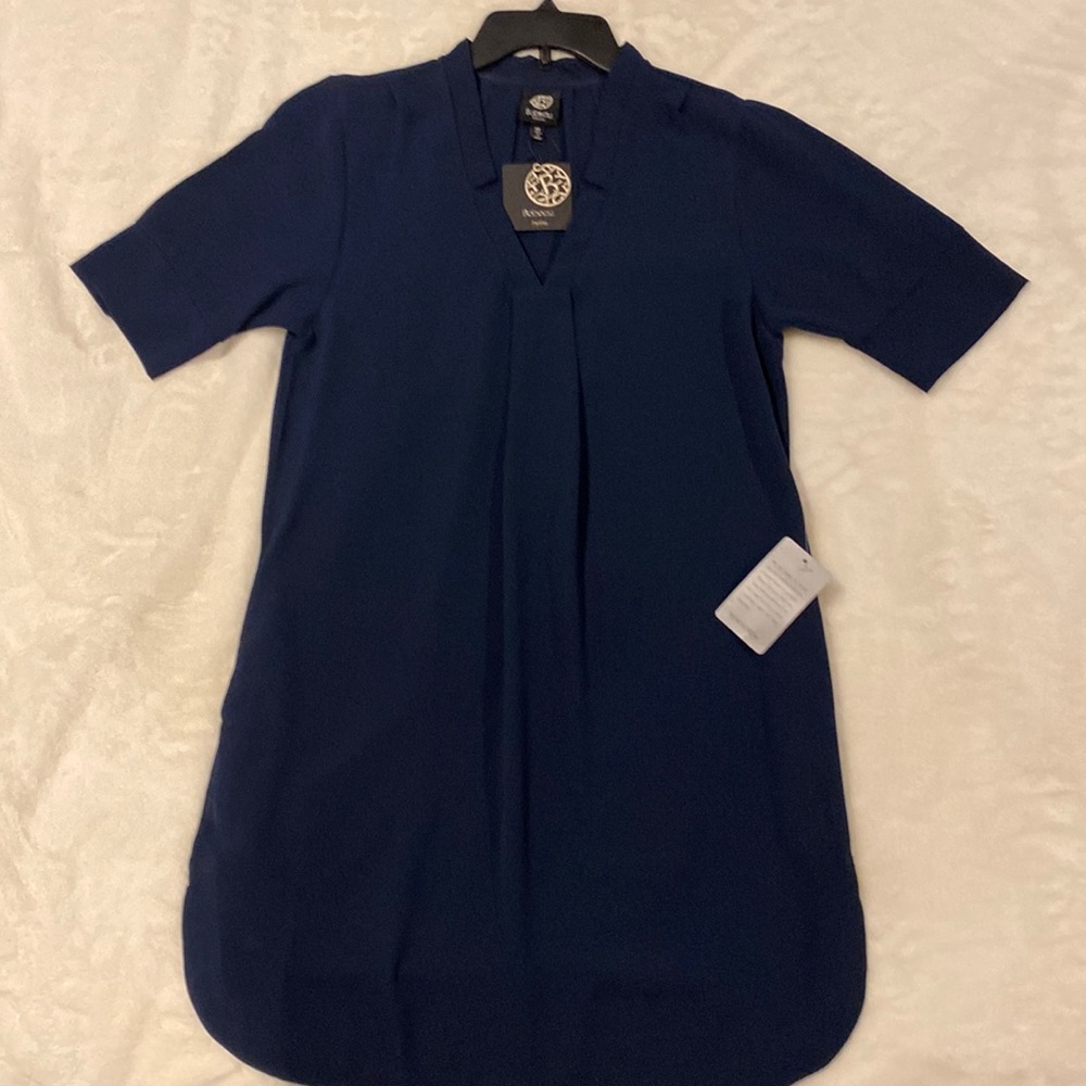 Dress by Bobeau misses petite shift dress in navy blue NWT